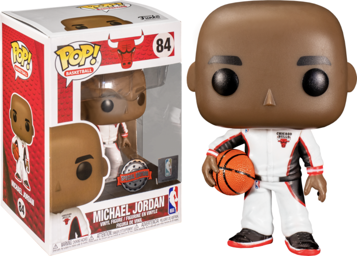 NBA Basketball - Michael Jordan Chicago Bulls White Warm-Up Suit Pop! Vinyl Figure