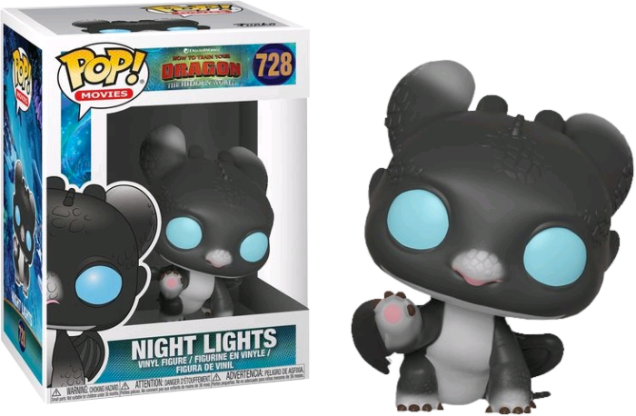 How to Train Your Dragon 3: The Hidden World - Night Lights Black &amp; Blue Pop! Vinyl Figure (box damaged)