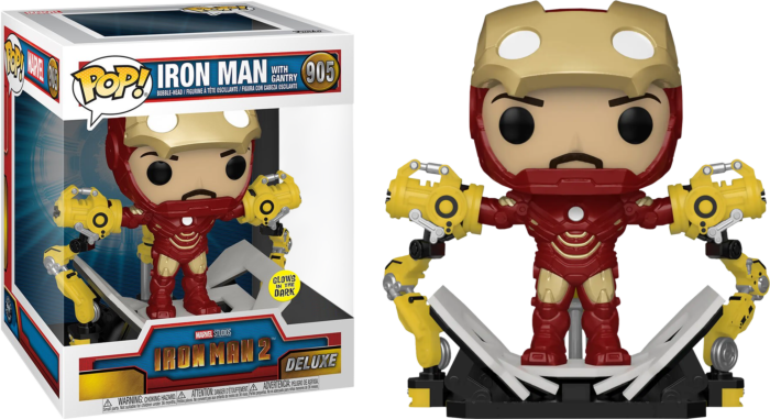 Iron Man 2 - Iron Man MKIV with Gantry Glow in the Dark Deluxe Pop! Vinyl Figure