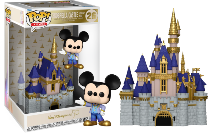 Walt Disney World: 50th Anniversary - Mickey Mouse with Cinderella’s Castle Pop! Town Vinyl Figure