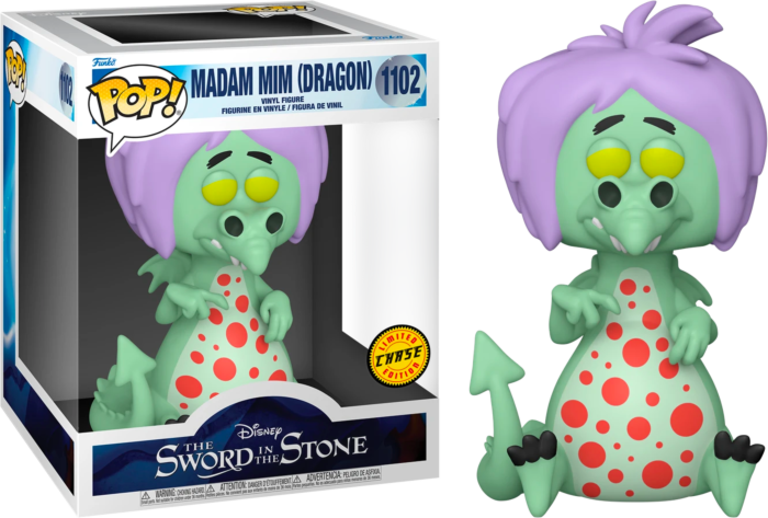 The Sword in the Stone Chase- Madam Mim as Dragon 6” Super Sized Pop! Vinyl Figure Bundle (Set of 3)