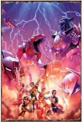 Mighty Morphin Power Ranger Tin Sheet Poster- Cover