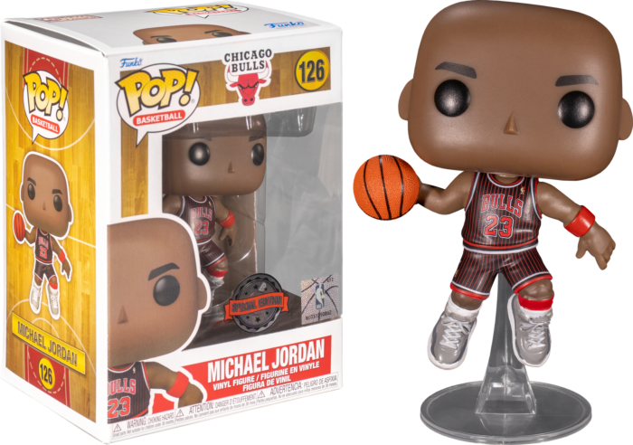 NBA Basketball - Michael Jordan Chicago Bulls Black Pinstripe Jersey Pop! Vinyl Figure