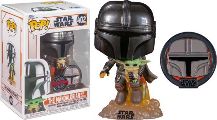 Star Wars: Across The Galaxy - The Mandalorian with Grogu Pop! Vinyl Figure with Enamel Pin