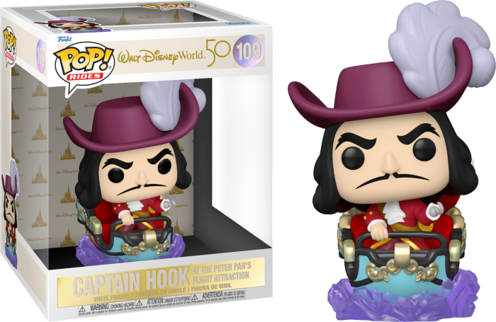 Walt Disney World - Captain Hook on Peter Pan’s Flight Attraction 50th Anniversary Pop! Rides Vinyl Figure
