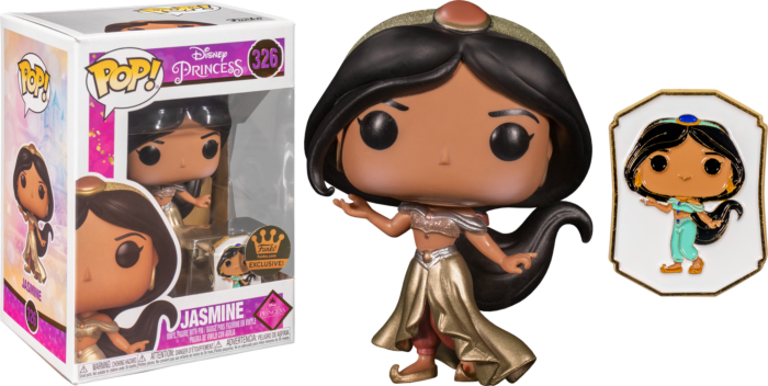 Aladdin - Princess Jasmine Gold Ultimate Princess Pop! Vinyl Figure with Enamel Pin