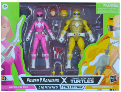 Mighty Morphin Power Rangers / Teenage Mutant Ninja Turtles - Morphed Michelangelo and Morphed April O’Neil Lightning Figure 2-Pack