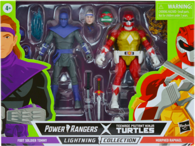 Mighty Morphin Power Rangers / Teenage Mutant Ninja Turtles - Morphed Raphael and Foot Soldier Tommy Lightning Action Figure 2-Pack