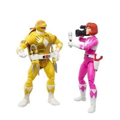 Mighty Morphin Power Rangers / Teenage Mutant Ninja Turtles - Morphed Michelangelo and Morphed April O’Neil Lightning Figure