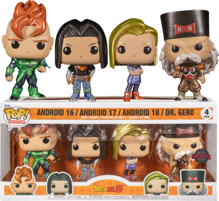 Dragon Ball Z - Android 16, Android 17, Android 18 & Dr. Gero Pop! Vinyl Figure 4-Pack