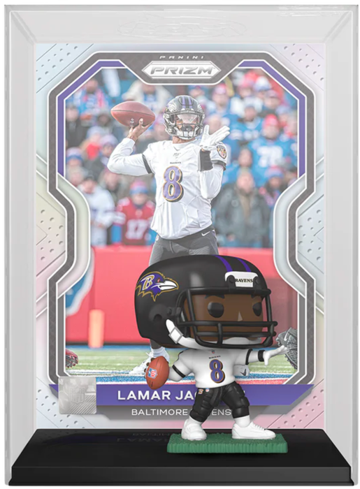 Pre-Order: NFL Football - Lamar Jackson Baltimore Ravens Pop! Trading Card with Protector Case