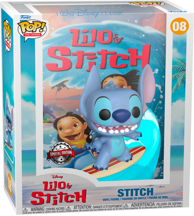 Pre-Order: Lilo & Stitch - Stitch on Surfboard Pop! VHS Covers Vinyl Figure