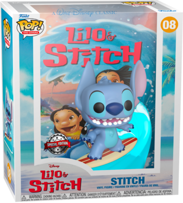 Lilo &amp; Stitch - Stitch on Surfboard Pop! VHS Covers Vinyl Figure