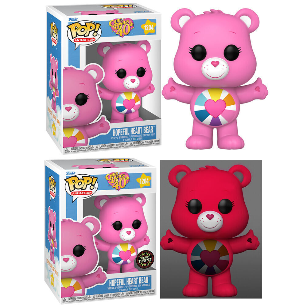 Care Bears Chase - Hopeful Heart Bear 40th Anniversary Pop! Vinyl Figure Bundle of 6 (set of 6 Pops)