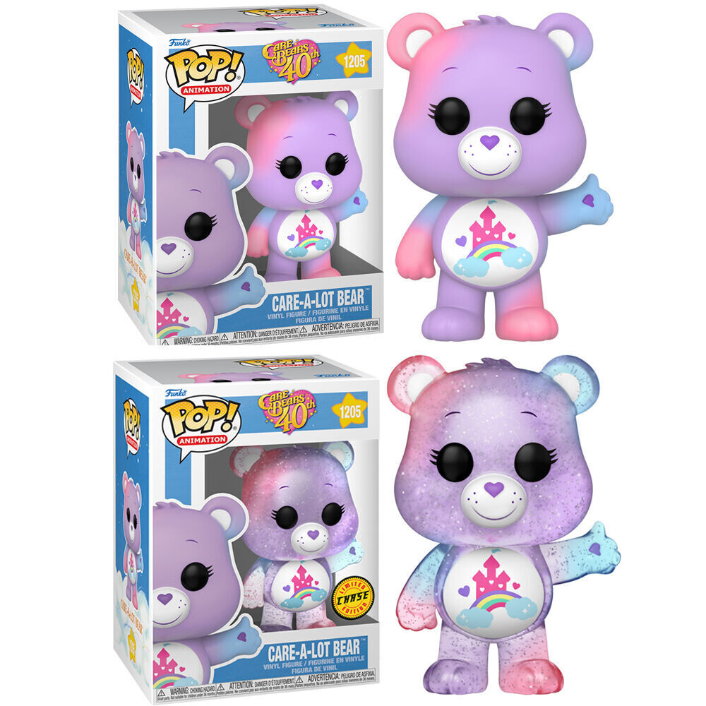 Care Bears Chase - Care-a-Lot Bear 40th Anniversary Pop! Vinyl Figure Bundle of 6 (set of 6 Pops)