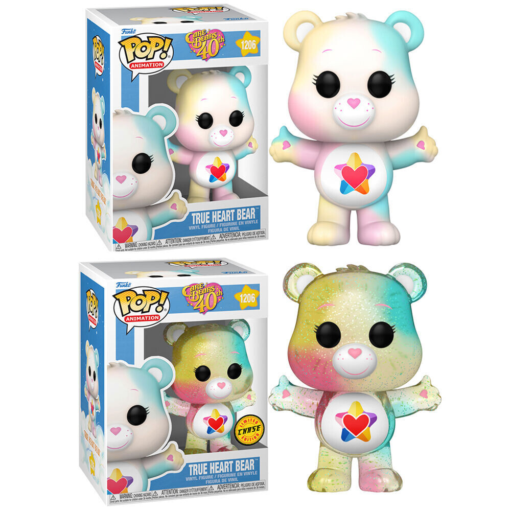 Care Bears Chase - True Heart Bear 40th Anniversary Pop! Vinyl Figure Bundle of 6 (set of 6 Pops)