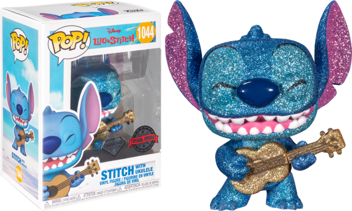Lilo &amp; Stitch - Stitch with Ukulele Diamond Glitter Pop! Vinyl Figure