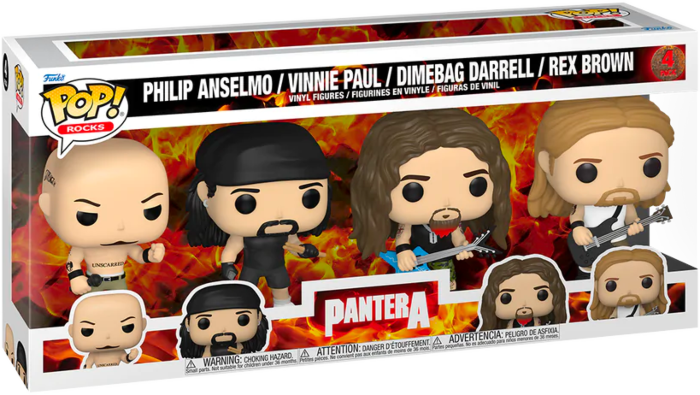 Pantera - Philip Anselmo, Vinnie Paul, Dimebag Darrell &amp; Rex Brown Pop! Vinyl Figure 4-Pack
