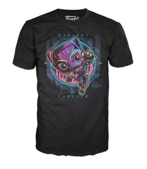Marvel: Blacklight - Black Panther Blacklight Pop! T-Shirt Tee (Size L)