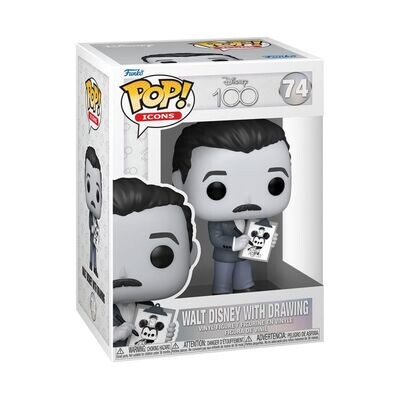 Disney 100th - Walt Disney with drawing Pop! Vinyl Figure