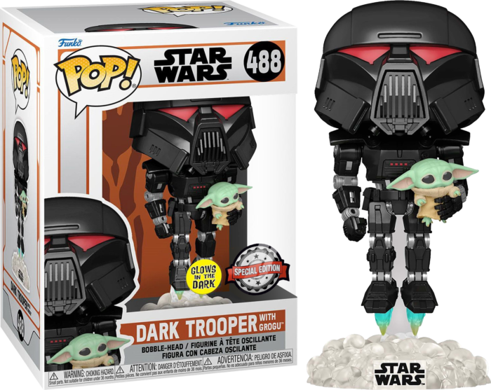 Star Wars: The Mandalorian - Darktrooper &amp; Child Glow Pop! Vinyl Figure
