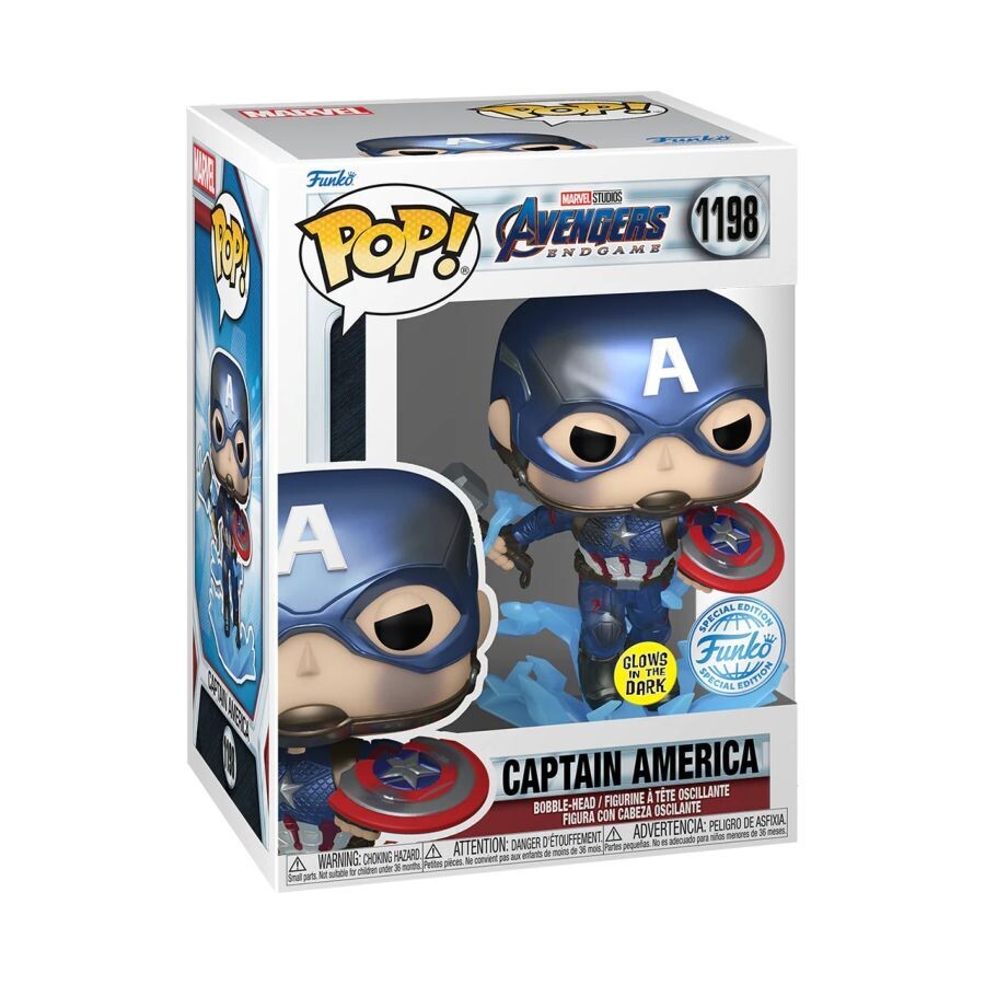 Avengers 4: Endgame - Captain America Metallic Glow Pop! Vinyl Figure