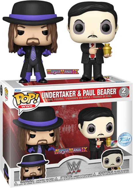 WWE - Undertaker &amp; Paul Bearer Pop! Vinyl Figure 2-Pack with Enamel Pin