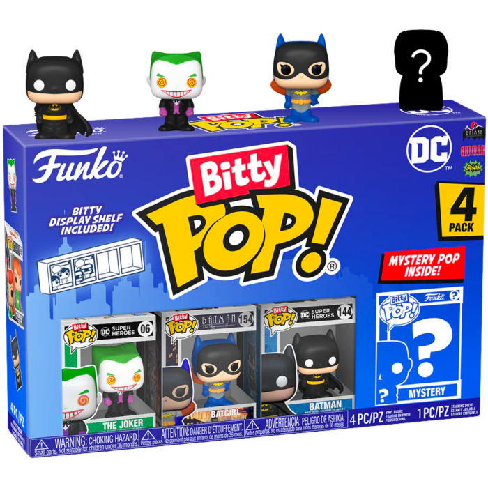 Batman - The Joker, Batgirl, Batman &amp; Mystery Bitty Pop! Vinyl Figure 4-Pack
