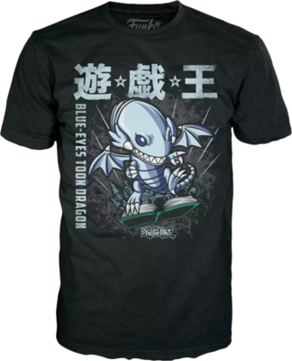 Funko Pop! T-Shirt Yu-Gi-Oh! - Blue Eyes Toon Dragon Metallic T-Shirt Pop! Tees (Size M)