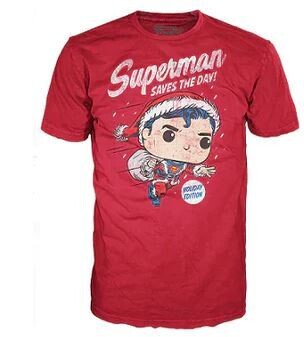 Funko Pop! T-Shirt Superman - Superman Holiday Christmas T-Shirt Pop! Tees (Size M)