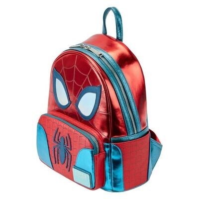 Spider-Man - Metallic Cosplay 10” Faux Leather Mini Backpack - alternate product image 2