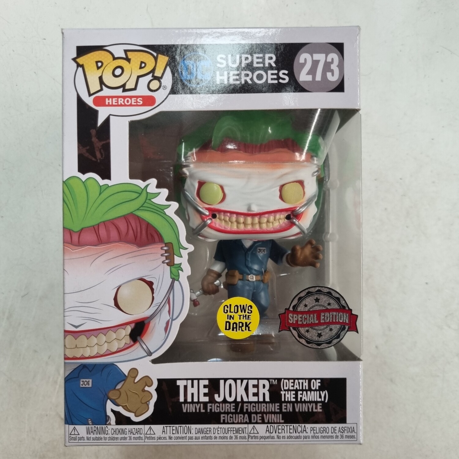 DC Super Heroes- The Joker (Death of the Family) (Glow in the Dark) Pop! Vinyl Figure (Box Damaged)
