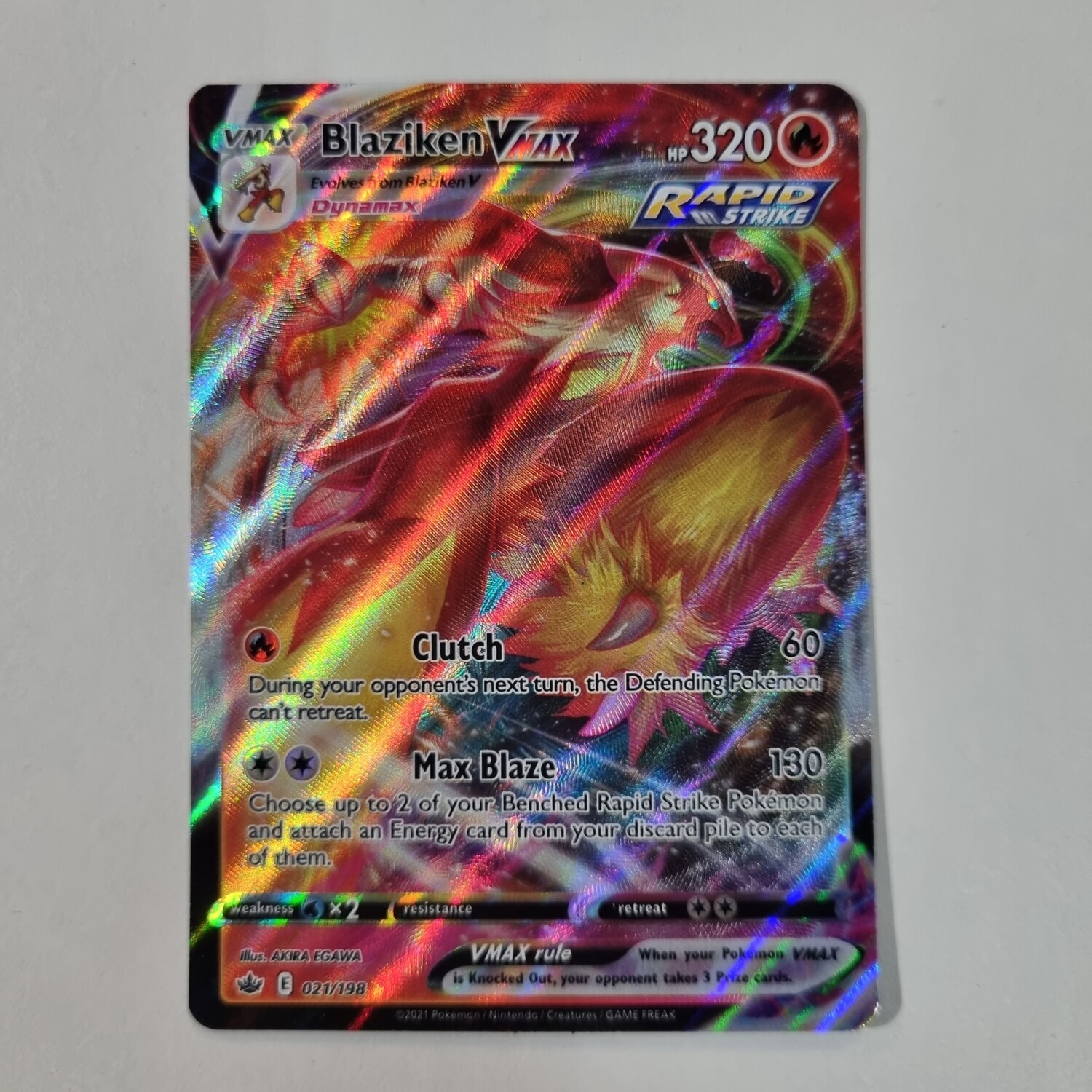 Pokemon Card- Blaziken Vmax Ultra Rare 021/198