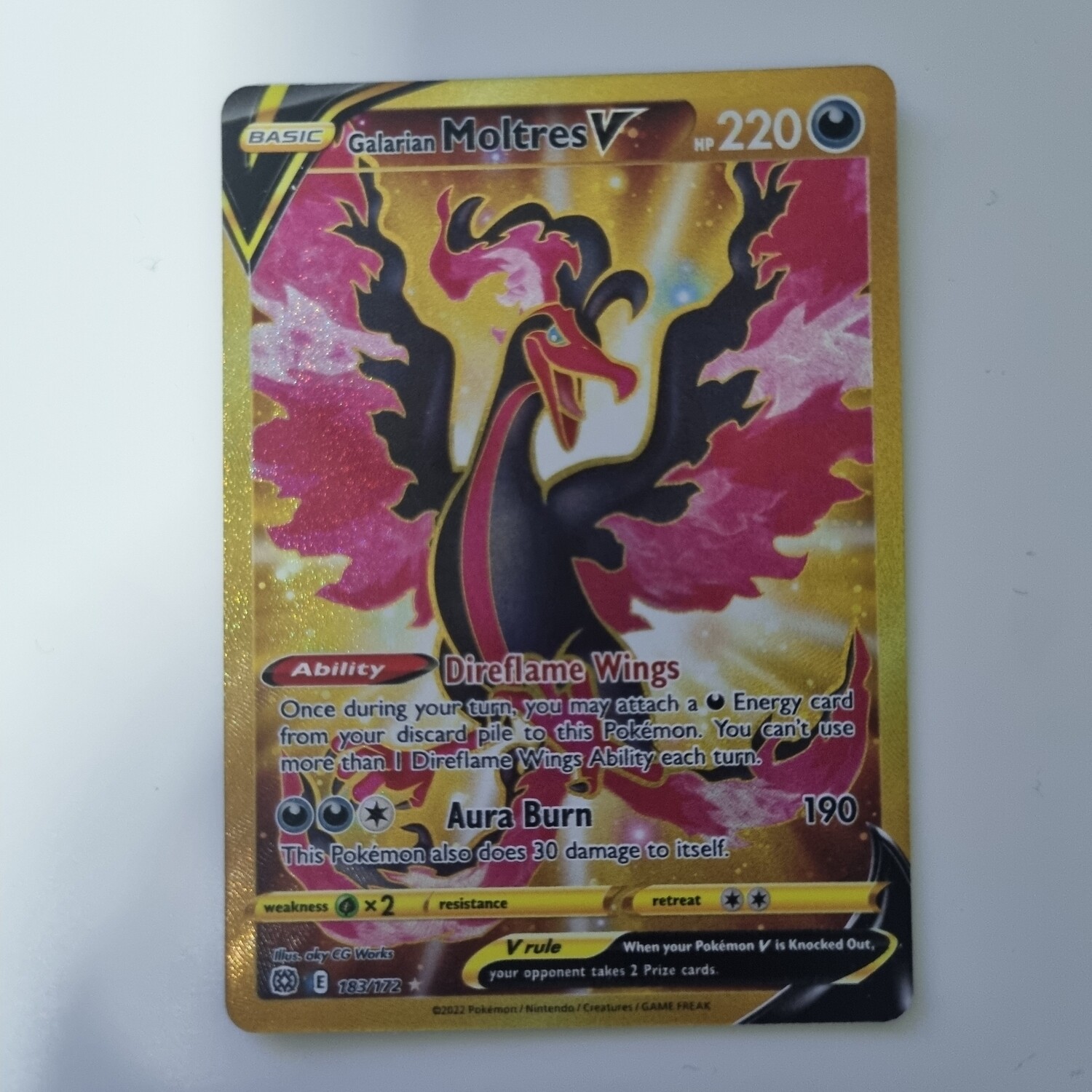 Pokemon Card- Galarian Moltres V 183/172