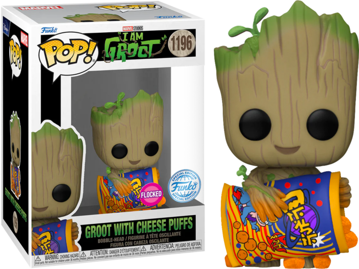 I Am Groot (TV) - Groot with Cheese Puffs Flocked Pop! Vinyl Figure