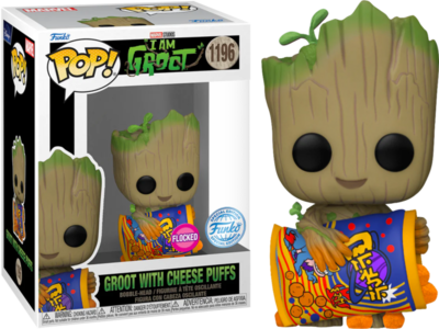 I Am Groot (TV) - Groot with Cheese Puffs Flocked Pop! Vinyl Figure