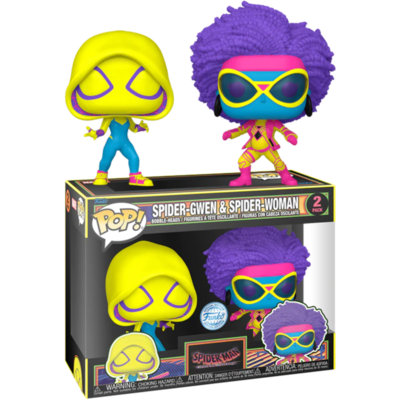 Spider-Man: Across the Spider-Verse - Spider-Gwen &amp; Spider-Woman Blacklight Pop! Vinyl 2-Pack
