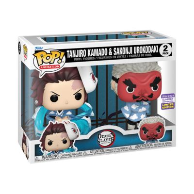 Demon Slayer - Tanjiro Kamado &amp; Sakonji Urokodaki Pop! Vinyl Figure 2-Pack (2023 Summer Convention Exclusive) - alternate
