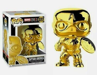 Marvel Studios 10th Anniversary- Captain America Gold Chrome Pop! Vinyl Figure