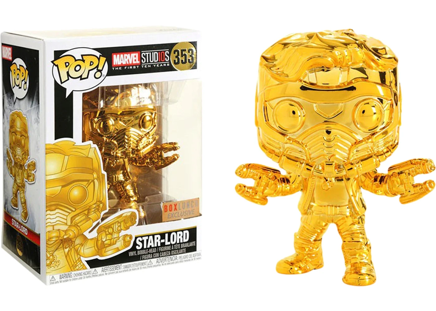 Marvel Studios 10th Anniversary- Star-Lord Gold Chrome Pop! Vinyl Figure