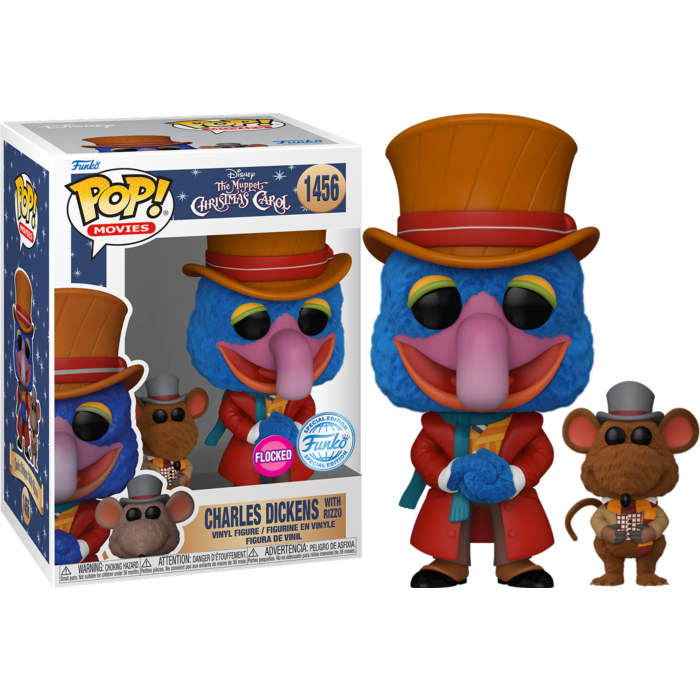 Muppets Christmas Carol - Charles Dickens with Rizzo Flocked Pop! Vinyl Figure