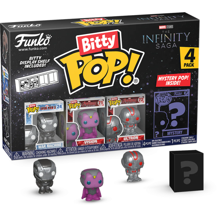 Marvel - Iron Man War Machine, Vision, Ultron &amp; Mystery Bitty Pop! Vinyl Figure 4-Pack