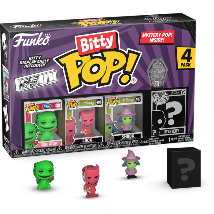 The Nightmare Before Christmas - Oogie Boogie, Lock, Shock &amp; Mystery Bitty Pop! Vinyl Figure 4-Pack