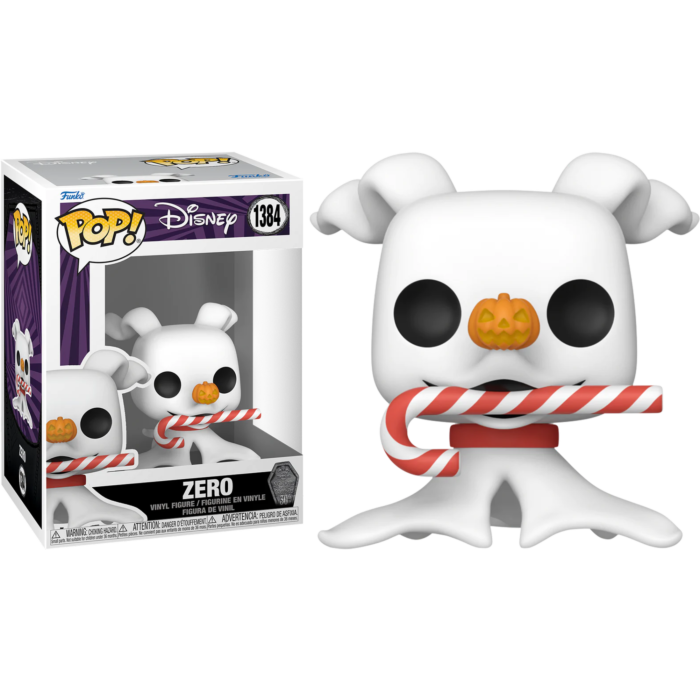 The Nightmare Before Christmas 30th Anniversary - Zero with Candy Cane Pop! Vinyl Figure