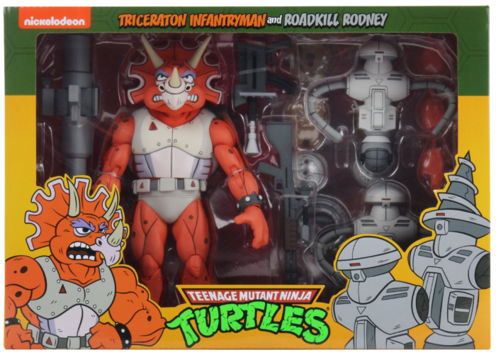 Teenage Mutant Ninja Turtles (1987) - Triceraton Infantryman &amp; Roadkill Rodney 7” Action Figure 2-Pack