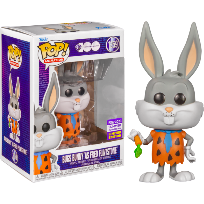 Looney Tunes - Bugs Bunny as Fred Flintstone Warner Bros 100th Anniversary Pop! Vinyl Figure (2023 Summer Convention Exclusive)