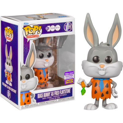 Looney Tunes - Bugs Bunny as Fred Flintstone Warner Bros 100th Anniversary Pop! Vinyl Figure (2023 Summer Convention