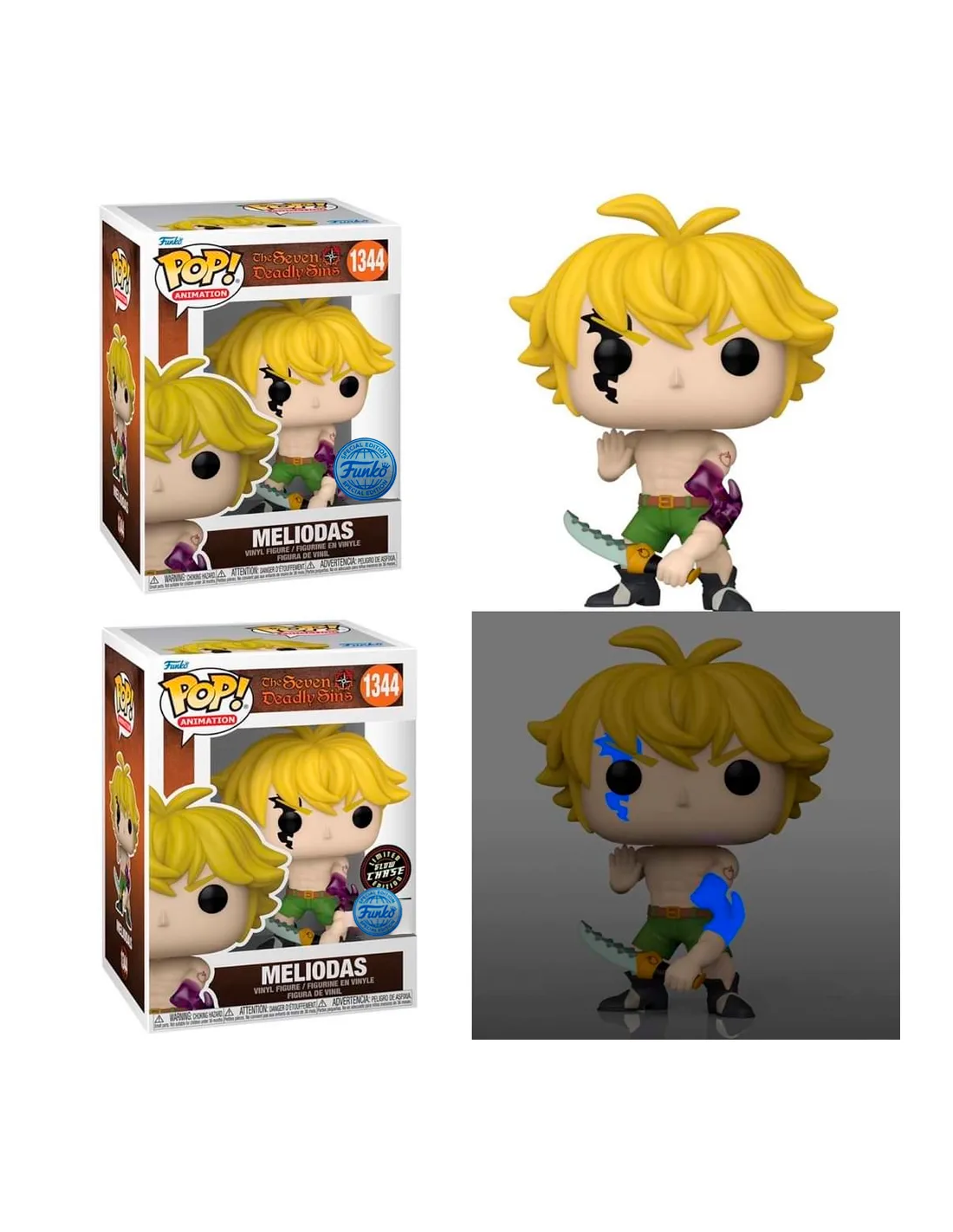 Seven Deadly Sins - Meliodas (Demon Mode) Chase Pop! Vinyl Figure Bundle of 2