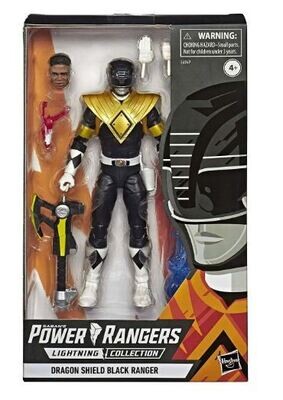 Power Rangers Mighty Morphin Lightning Collection Dragon Shield Black Ranger Exclusive Action Figure
