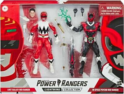 Hasbro Power Rangers Lightning Collection Lost Galaxy Red Ranger & In Space Psycho Red Ranger